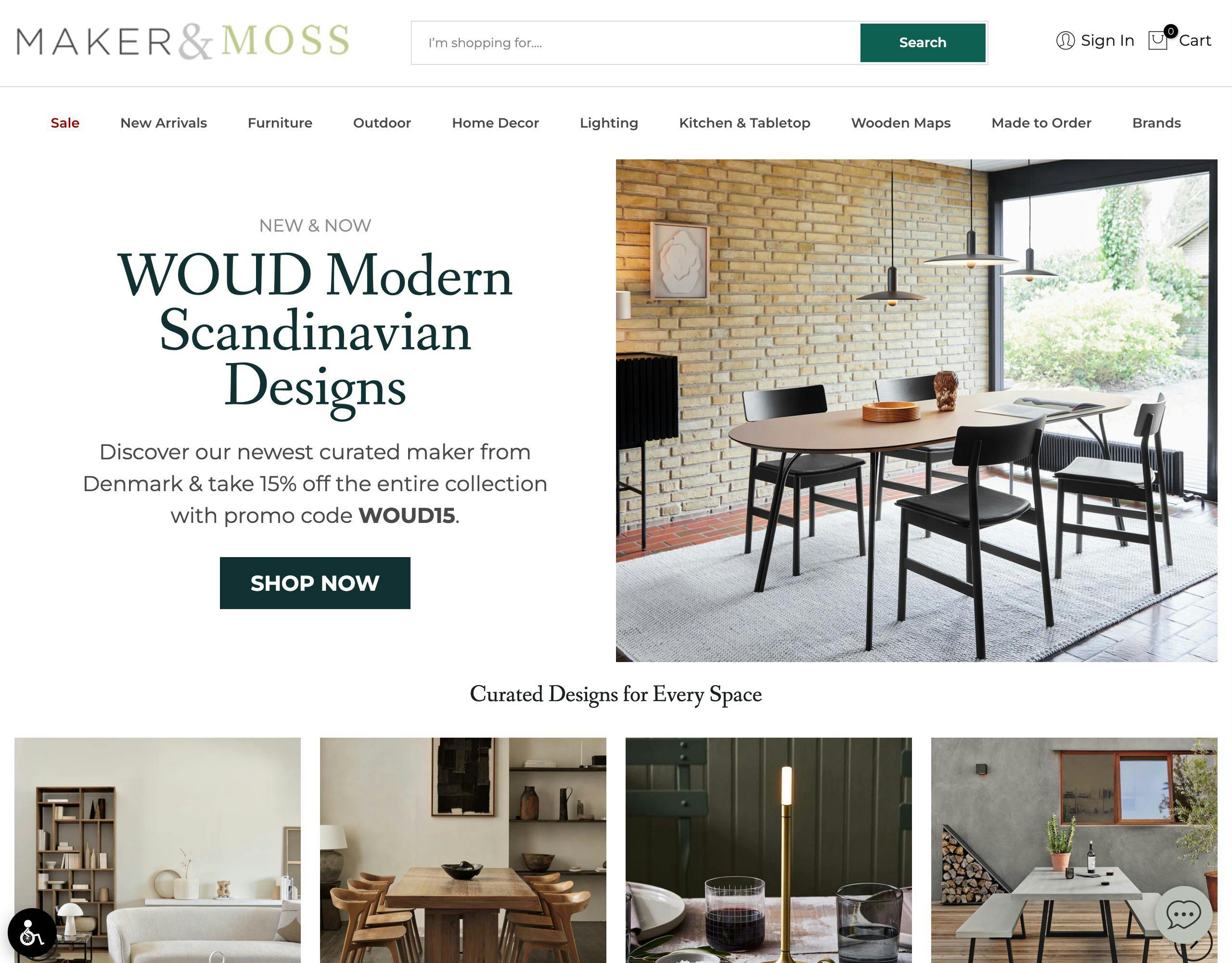 Maker & Moss website