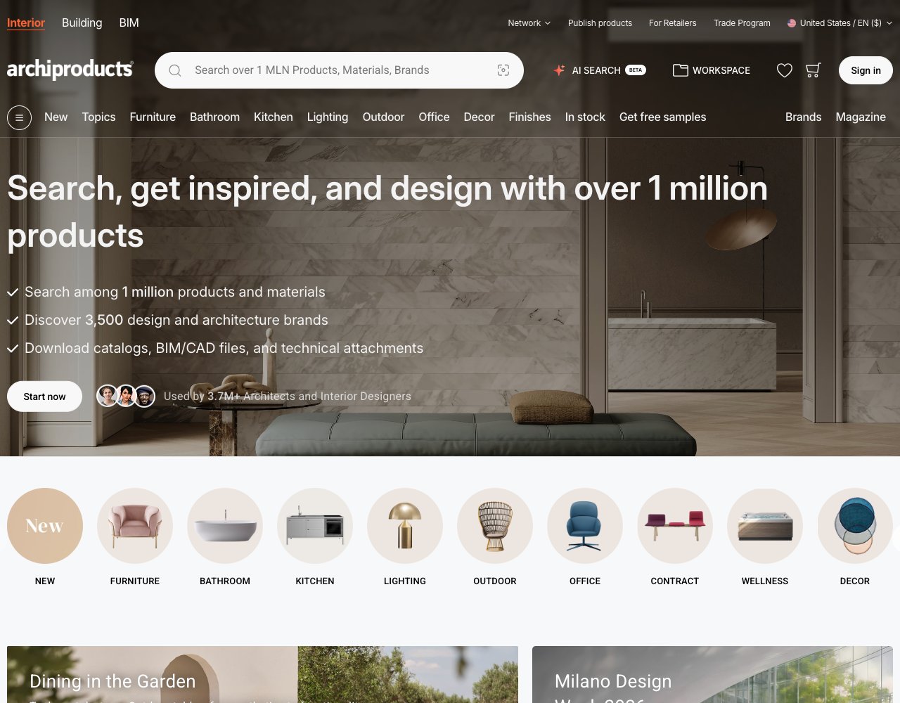 Archiproducts website
