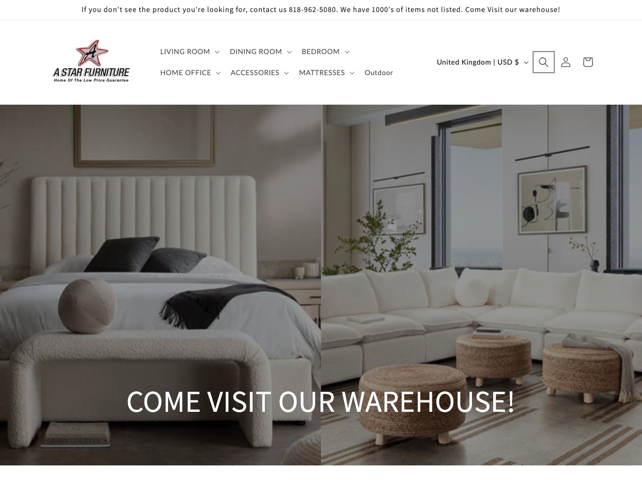 A Star Furniture website