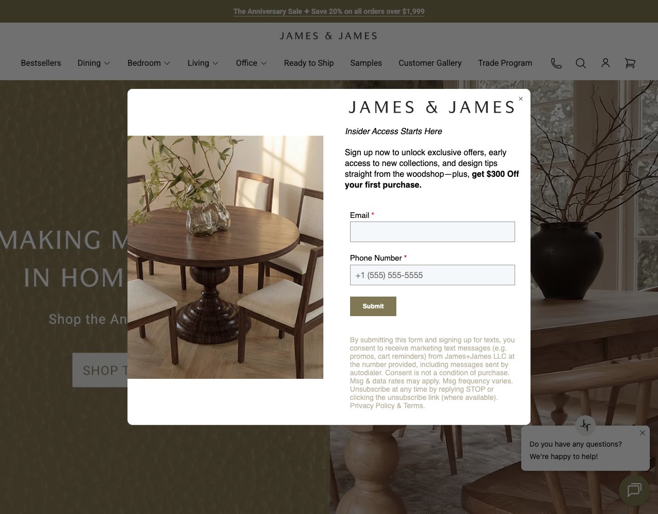 James & James website