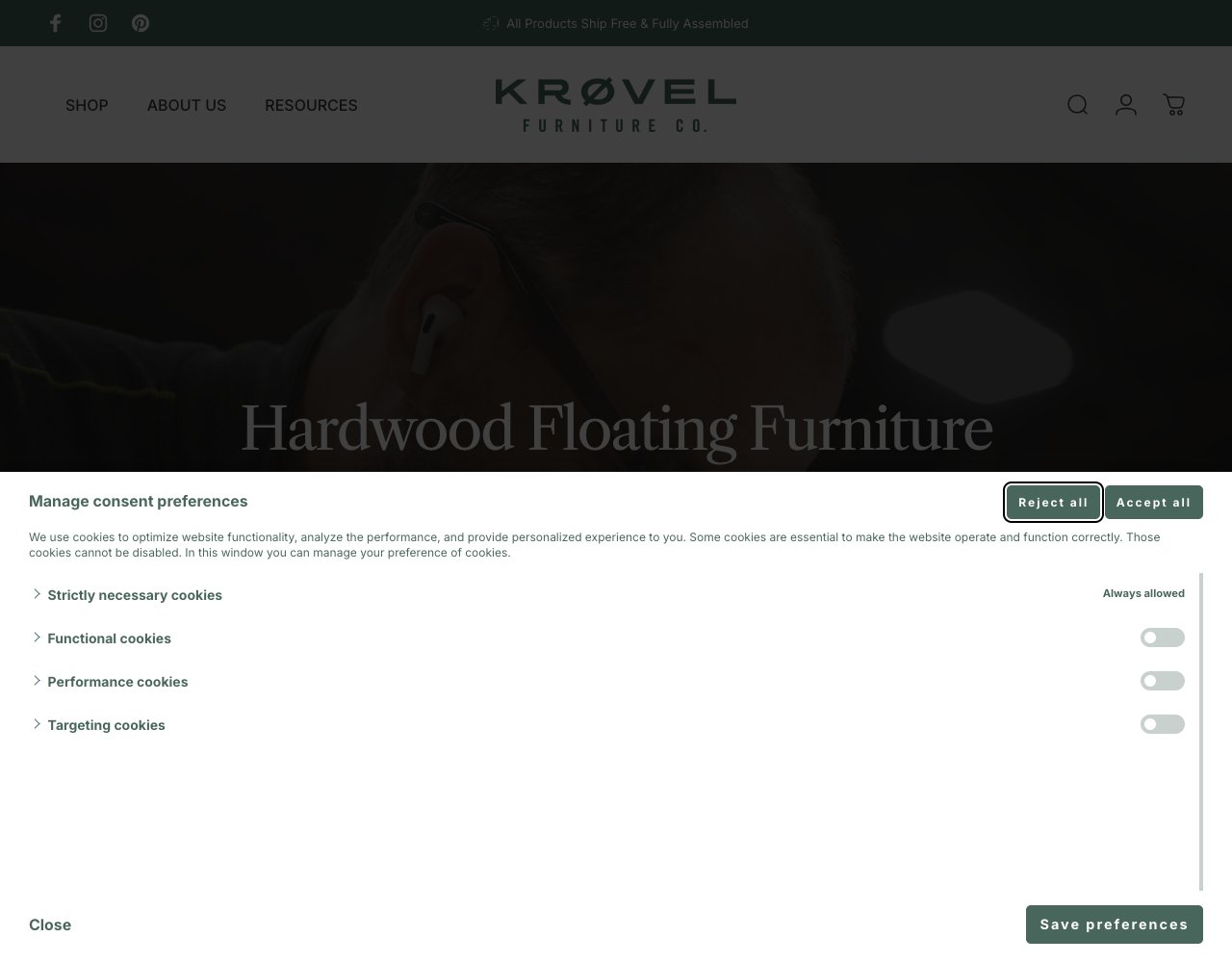 Krovel Furniture Co. website