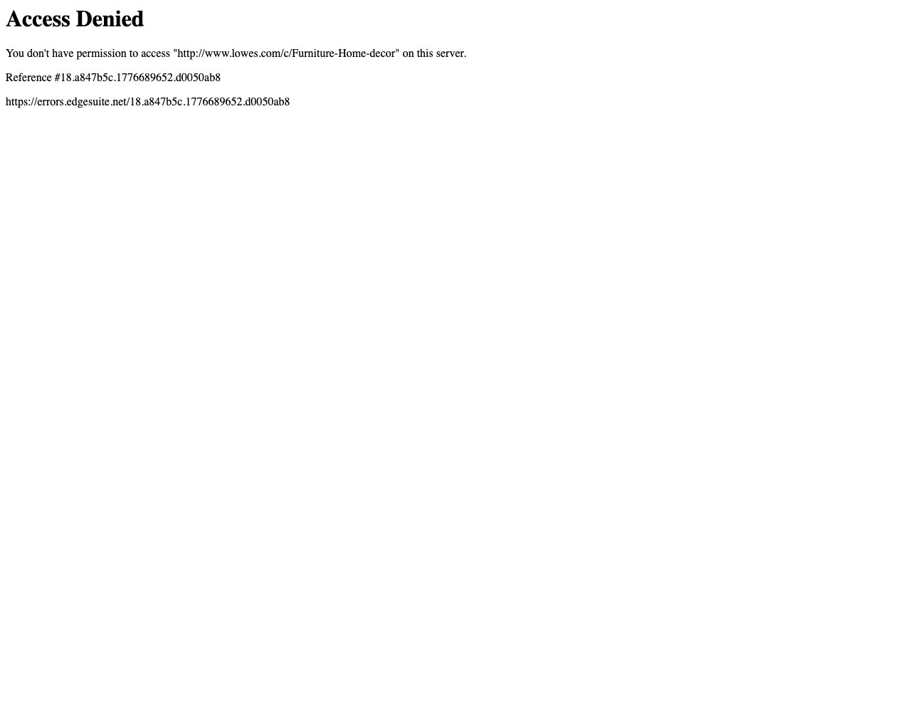Lowe's website