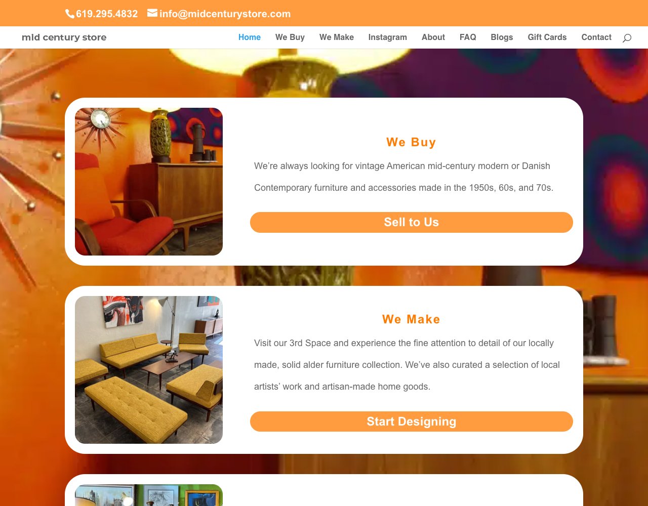 Mid Century Store website