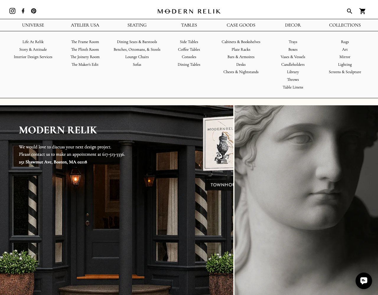 Modern Relik website