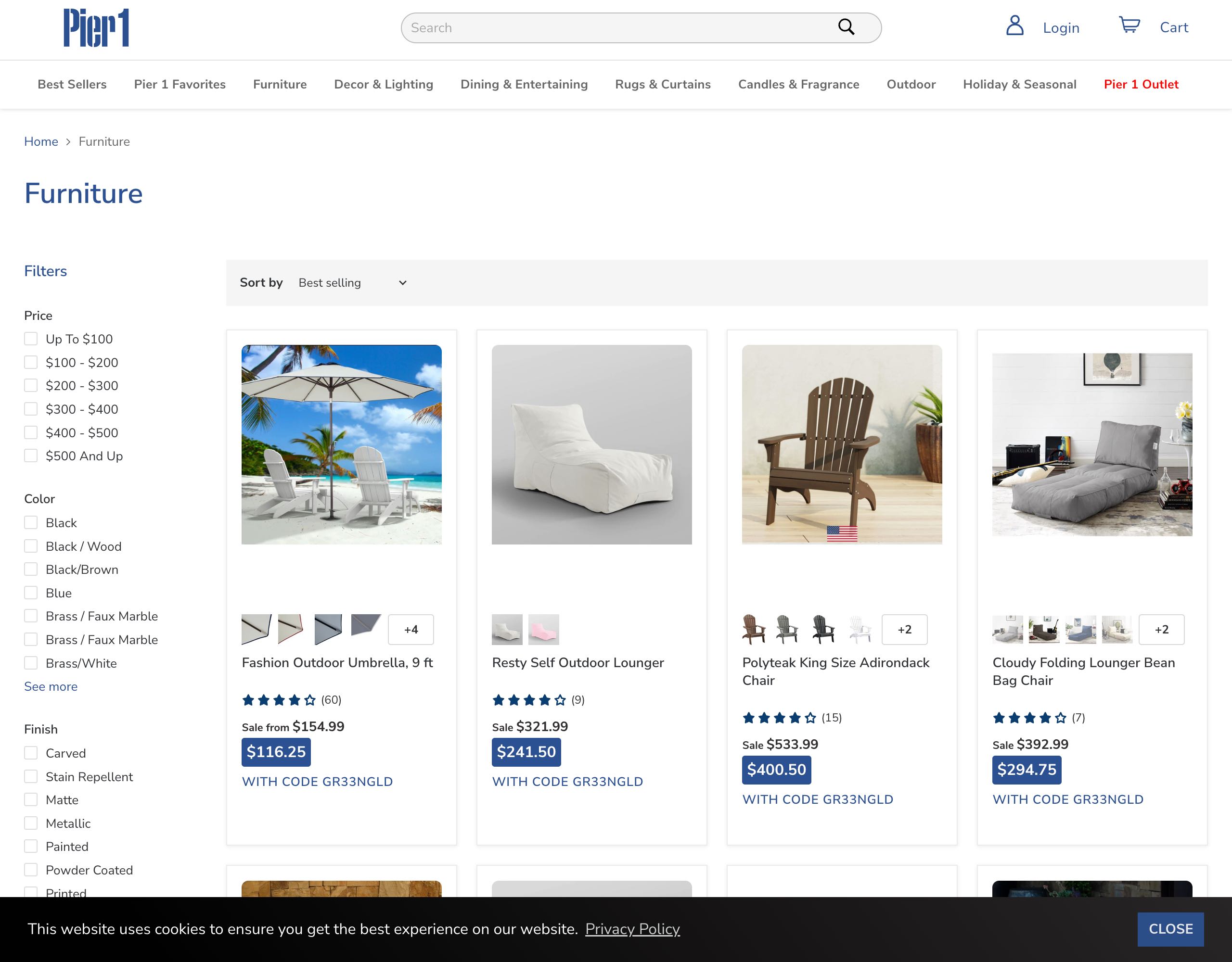 Pier1 website