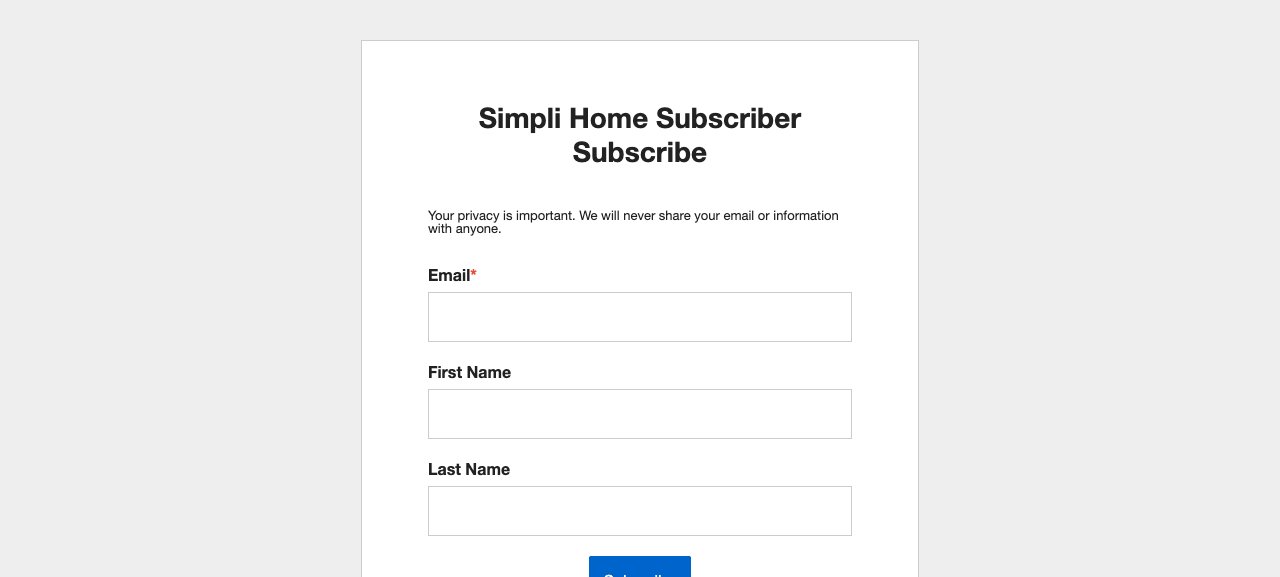 Simpli Home website