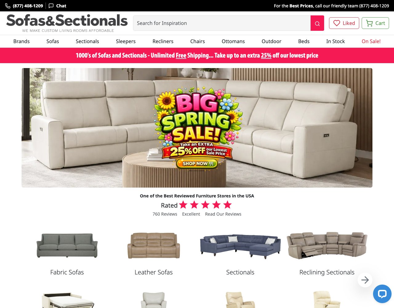 Sofas and Sectionals website