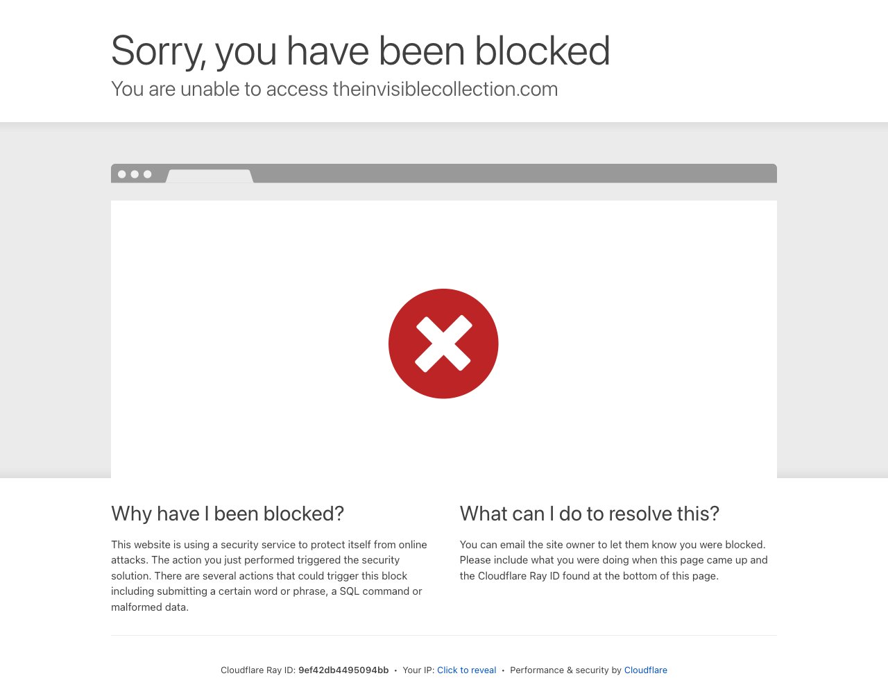 The Invisible Collection website