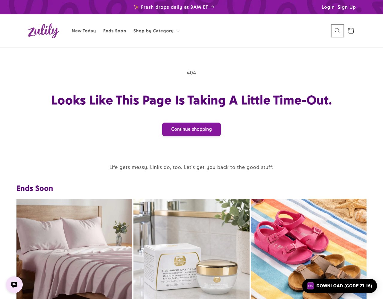 Zulily website